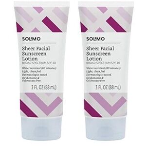 Solimo Sheer Face Sunscreen SPF 30, 2 count ADD-ON-ITEM